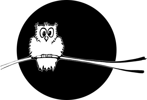 Illustration de poésie : dessin d'un petit hibou de nuit