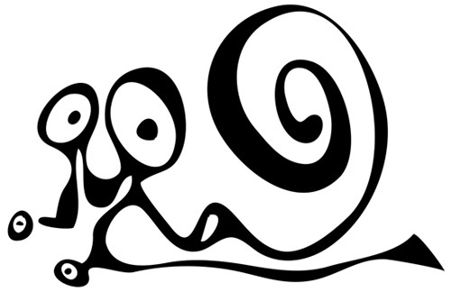 Dessin d'illustration de bestiaire poétique : escargot
